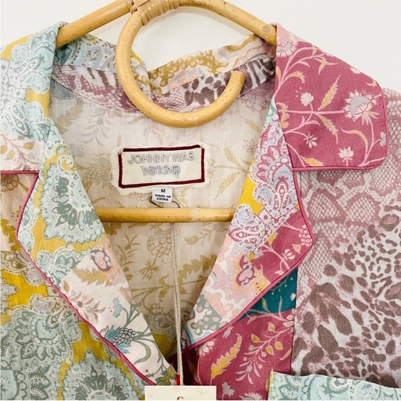 Johnny Was garden 100% linen shirt NWT - Picture 3 of 7